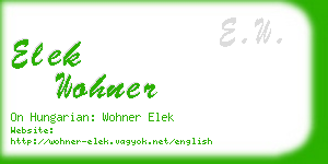 elek wohner business card